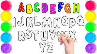 ABC for Kids | Coloring Page | Reading and Writing Alphabet A to Z | Srithi Kids TV