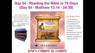 Day 54 Reading the Bible in 70 Days 70 Seventy Days Prayer and Fasting Programme 2021 Edition