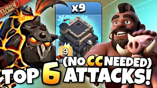 TH9 Attacks that don't need CC TROOPS! Best TH9 Attack Strategies in Clash of Clans