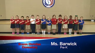 Daily Pledge-Brazos Christian School-Ms. Barwick