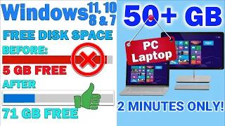 How to Free Up Disk Space on Windows 11 - Clean Disk Space Windows 11 2022 - 50GB+ in 2 MINUTES ONLY