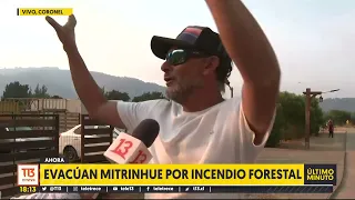 Evacúan Mitrinhue por incendios forestales