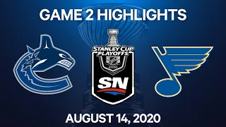 NHL Highlights | 1st Round, Game 2: Canucks vs. Blues – Aug. 14, 2020
