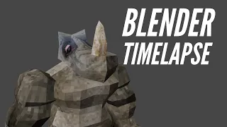 Blender Timelapse - PS1 Style Rhino-man