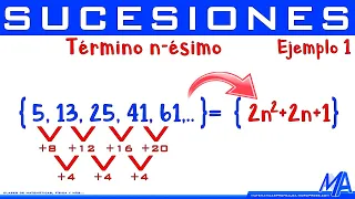 Termino n-ésimo Sucesión Cuadrática | Ejemplo 1