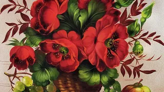 Still life with Poppies. Oil Painting MasterClass | Мастер-класс по Жостовской росписи от Гончаровой