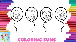 Coloring PJ Mask Balloons | PJ Masks Coloring Pages | Coloring Funs