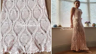 crochet pineapple maxi dress