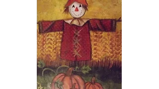 #lovefallart Scarecrow Mixed Media Canvas