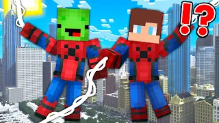 JJ and Mikey Became a SPIDERMAN in Minecraft Challenge Super Power Hero - Maizen Mizen JJ and Mikey