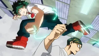 Sir Nighteye challenges Deku, Izuku activates One For All Full Cowl, Izuku fails Nighteye's test