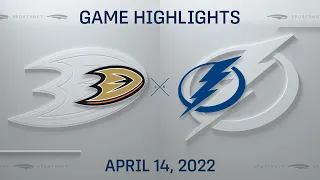 NHL Highlights | Ducks vs. Lightning - Apr. 14, 2022