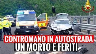 TERRORE SULL'AUTOSTRADA A27: UOMO GUIDA CONTROMANO. UN MORTO E FERITI