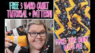The Easiest Quilt You'll Ever Make! FREE 3 yard quilt pattern