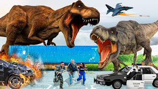 Blockbuster T-rex Chase 2023 | T-rex Attack | Jurassic Park Fan Made Movie #25| HOT Movie @Ms. Sandy