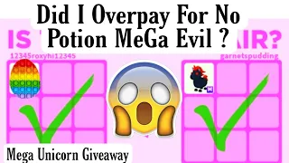 Did I Overpay For NO POTION Mega Evil Unicorn In Adopt Me Trading