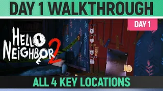 Hello Neighbor 2 - Day 1 Full Walkthrough 🏆 How to Open the 4 Key Door and complete Day 1
