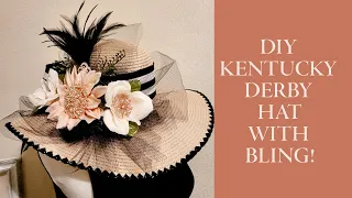 DIY Kentucky Derby Hat with flowers, Feathers and Bling!