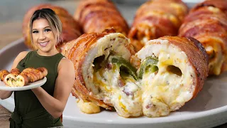 BACON WRAPPED JALAPEÑO POPPER STUFFED CHICKEN | Air Fryer Super Easy & Delicious Recipe