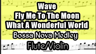 Bossa Nova Medley Flute Violin Sheet Music Backing Track Play Along Partitura