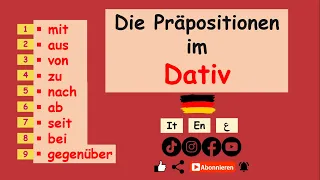 9 Präpositionen im Dativ |Deutsch lernen: mit Beispielen |einfach erklärt A2-B1-B2