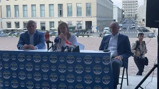 GIORGIA MELONI PRESENTA LA LISTA DI FDI CON IL CANDIDATO SINDACO DEL CENTRODESTRA ENRICO MICHETTI