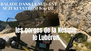 balade moto vers les gorges de la Nesque dans le Lubéron - Suzuki V-Strom 800 DE