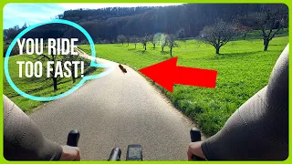 Amazing scenic descent on a road bike. Cycling in Switzerland