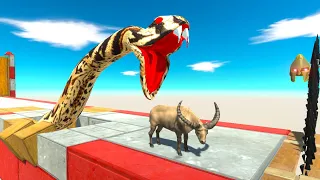 EXTREME PARKOUR SNAKE ATTACK + DEADLY SPIKE - Animal Revolt Battle Simulator