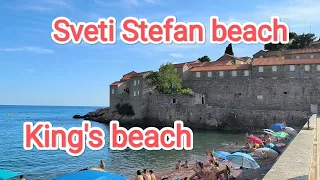 Montenegro. Budva. Walk🚶 Sveti Stefan beach.  King's Beach.  The beauty is breathtaking.