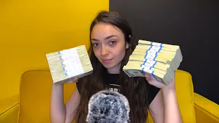 ASMR Intense Money Tapping, Flipping, Counting & Stacking Sounds w/ Whispering for Destressing