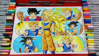 Drawing the EVOLUTION of GOKU #shorts
