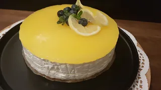 lemon cheesecake without gelatin, without coloring, and without oven