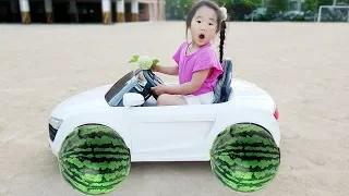 이런 바퀴 어때요? 수지의 전동자동차 수박 바퀴 수리놀이 Ride on Toy Car change Power Wheels