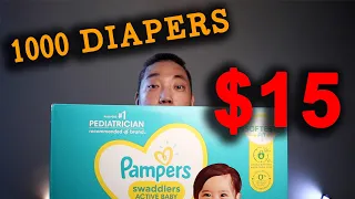 1000 DIAPERS FOR $15 (How to SAVE MONEY on DIAPERS)
