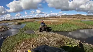 Ride in the quarry , here sometimes ago was covered with water