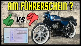 LOHNT sich der MOPED (AM) FÜHRERSCHEIN ?  VOR- & NACHTEILE | MotoVlog 50cc