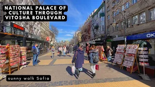 Bulgaria -Sofia and Vitosha boulevard with tourists landmarks
