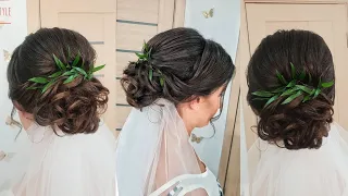 Низкий пучок из локонов | Wedding hairstyle tutorial