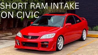 7th Gen Honda Civic Short Ram Intake Review (Sound Clips)