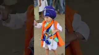 teer wale babe da trend raniye ⚔️ | teer wala baba | Eh Baaz Ikkala Hai | #gatka #gurbani #kids