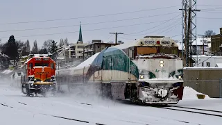 Winter Amtrak Cascades Trains in the Snow