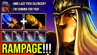 THIS HERO Will Make You Shut Up! Crazy RAMPAGE Silencer Pure Right Click DMG Vs Pro Tinker DotA 2