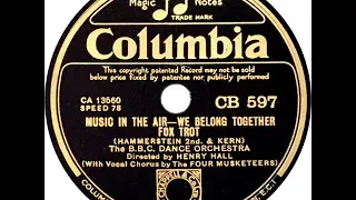 B. B. C. Dance Orchestra (Henry Hall) - We Belong Together (Four Musketeers)