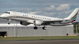 Embraer Lineage D-ANNI landing.  Farnborough.  Runway 24. 22 Oct 2023. #privatejet #embraer