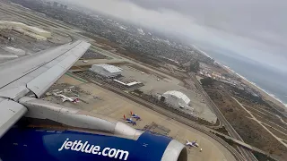 [4K] – Gloomy Los Angeles Takeoff – JetBlue Airways – Airbus A320-200 – LAX – N766JB – SCS Ep. 983