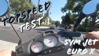 SYM JET EURO X USDM | TOPSPEED TEST | 2 STROKE MOPED | DJI OSMO ACTION | 4K | CALIFORNIA