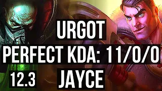 URGOT vs JAYCE (TOP) | 11/0/0, 8 solo kills, Legendary, 900K mastery | KR Master | 12.3