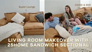 REMODELING OUR NEW HOME BASEMENT | Perfect Couch For Family With Kids & Pets | 25Home Sandwich Sofa