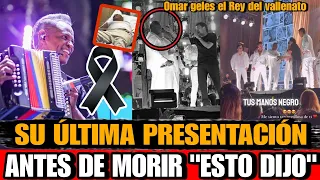 Omar Geles su ULTIMA PRESENTACION antes de MORIR Muere Compositor de vallenato Omar Geles Valledupar